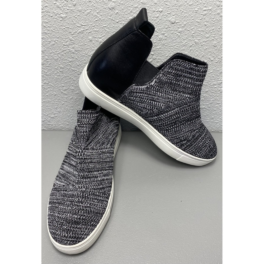 Chelsea & Violet CV-CIELO Black/White Sneakers Booties Fabric/Leather Size 9.5